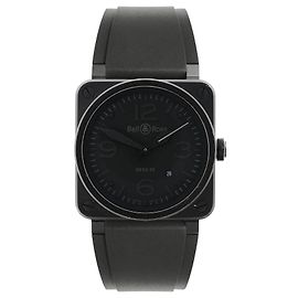 Bell & Ross Phantom BR03-92-S 02938 SS & Rubber AT Watch with Black Dial