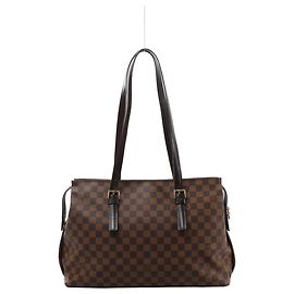 Borsa a tracolla Louis Vuitton Chelsea Damier Ebene Marrone N51119