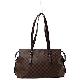 Borsa a tracolla Louis Vuitton Chelsea Damier Ebene Marrone N51119