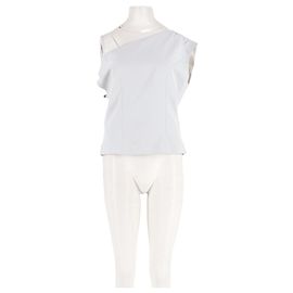 Autre Marque BOUGUESSA Blue Straight-Cut Top