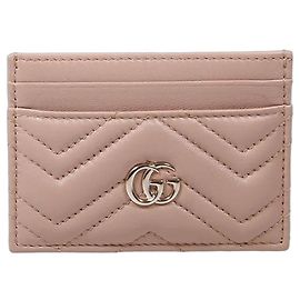 Gucci GG Marmont Matelassé Kartenetui Pink Beige AAFAX