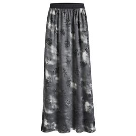 Grauer CC-Logo Devore langer Rock von Chanel Pre Fall 2022