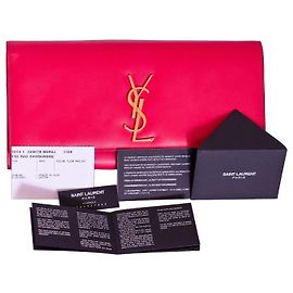 Saint Laurent Pochette YSL Cassandre in pelle rosa