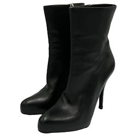 Christian Dior Stivaletti in pelle nera a punta