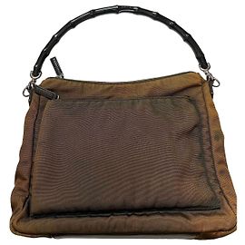 Borsa Gucci Bamboo in tela marrone
