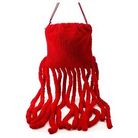 Borsa a tracolla Bottega Veneta in tessuto e pelle rossa