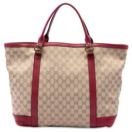 Gucci Beige GG Canvas Twins Tote Tasche