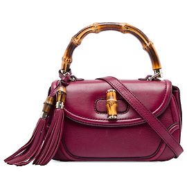 Gucci New Bamboo Satchel aus rotem Kalbsleder, Medium
