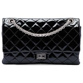 Chanel Black Quilted Patent Reissue 2.55 Double Flap 226