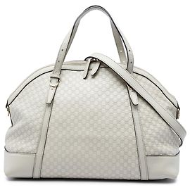 Borsa Gucci Nice Dome Satchel Large Microguccissima Bianca