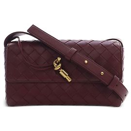 Bottega Veneta Mini Borsa a Tracolla Andiamo in Nappa Intrecciato Rossa
