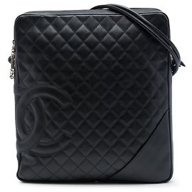 Chanel Black Large Quilted Lambskin Cambon Ligne Crossbody