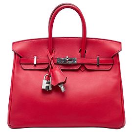 Hermès Red Swift Birkin Retourne 25