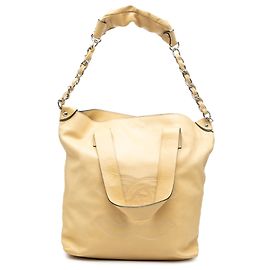 Chanel Yellow CC Lambskin Edgy North South Tote