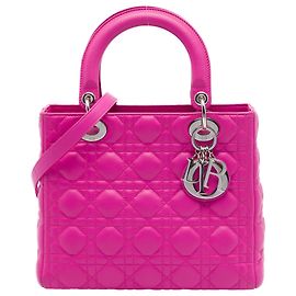 Autre Marque Dior Pink Medium Lambskin Cannage Lady Dior