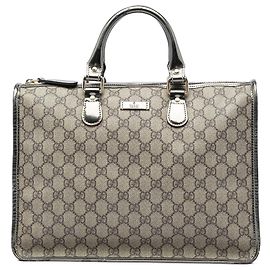 Borsa Satchel Gucci Beige GG Supreme