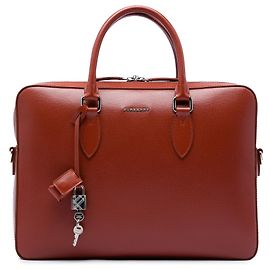 Borsa Business Barrow Burberry in pelle marrone