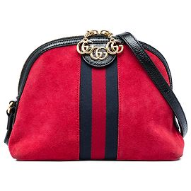 Gucci Red Small Suede Web Ophidia Dome Crossbody