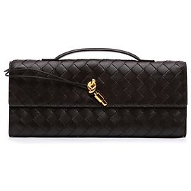 Clutch Bottega Veneta Andiamo in nappa Intrecciato marrone