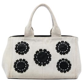Tote Prada in tela Canapa Mistolino marrone