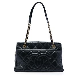 Borsa Soft Tote Chanel Black CC Quilted Caviar