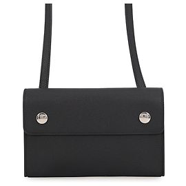 Hermès Cartera de cadena/hombro Hermes en piel Epsom negra