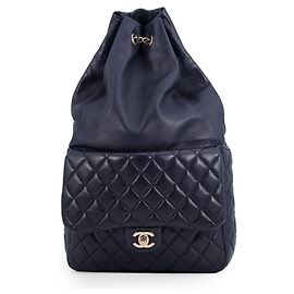 Chanel Matelassé Lammleder Rucksack mit Kordzug