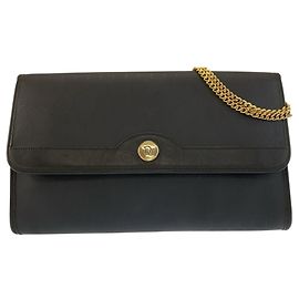 Bolso de mano negro Christian Dior Vintage con estampado de panal