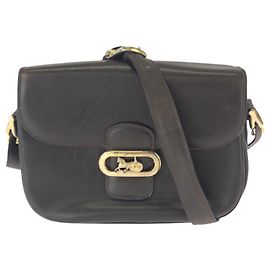 Céline Bolsa de Ombro em Couro Celine Vintage Horse Carriage