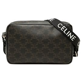 Céline Celine Triomphe Medium Logo Print Schultertasche