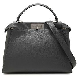 mala Fendi Selleria Peekaboo Medium em pele cinza