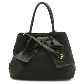 Prada Jacquard-Handtasche mit Schleifen-Logo
