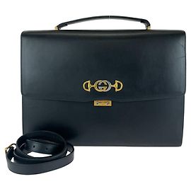 Porte-documents Gucci Zumi en cuir noir
