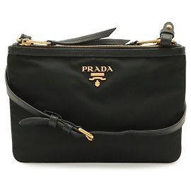 Bolsa tiracolo Prada de nylon preto