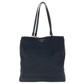 Prada Tessuto Triangle Logo Tote