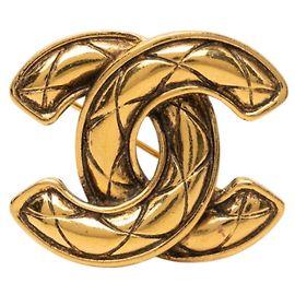 Broche Chanel Vintage Matelassé Coco Mark