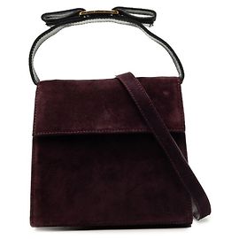 Borsa Salvatore Ferragamo Vara in camoscio burgundy