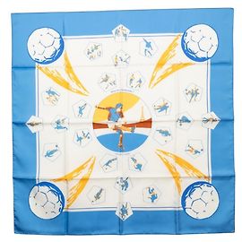 Hermès Foulard di seta Hermes Carre 90 Vive Les Champions