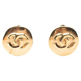 Orecchini rotondi vintage Chanel Coco Mark