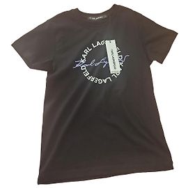 Camiseta Karl Lagerfeld negra con logotipo circular