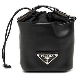 Bolsa Pouch com cordão e placa de logo Triangle Prada