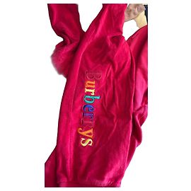 Burberry Jogging Pants Red Velour with Rainbow Logo