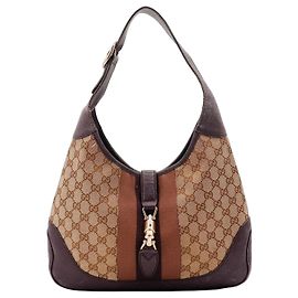 Borsa Hobo Gucci Jackie GG Canvas Medium