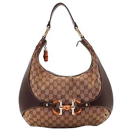 Gucci Monogram Bamboo Hobo-Tasche