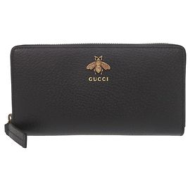 Portafoglio lungo Gucci Animalier in pelle nera
