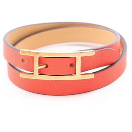 Hermès Hermes Armband aus Swift-Leder mit Charm