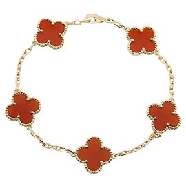 Pulseira Van Cleef & Arpels Vintage Alhambra em cornalina