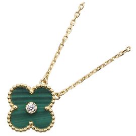 Collana Van Cleef & Arpels Vintage Alhambra Malachite e Diamanti