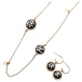 Conjunto de Colar e Brincos Chanel 10C Coco Mark