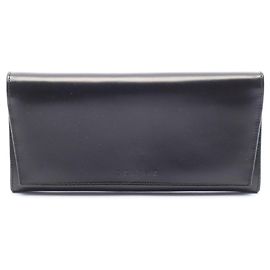 Céline Cartera larga bi-fold Celine de piel negra